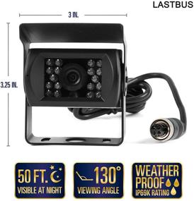 img 1 attached to 🔦 Водонепроницаемая камера заднего вида с ночным видением и широким углом обзора для автомобилей RV, прицепов, грузовиков, автобусов, фургонов - разъем GX12-4