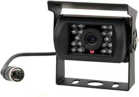 img 4 attached to 🔦 Водонепроницаемая камера заднего вида с ночным видением и широким углом обзора для автомобилей RV, прицепов, грузовиков, автобусов, фургонов - разъем GX12-4