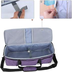 img 2 attached to 👜 Luxja Foldable Bag: Perfect Carrying Case for Cricut Explore Air and Maker, Supplies Organizer (Purple, Bag Only)