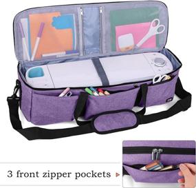 img 3 attached to 👜 Luxja Foldable Bag: Perfect Carrying Case for Cricut Explore Air and Maker, Supplies Organizer (Purple, Bag Only)