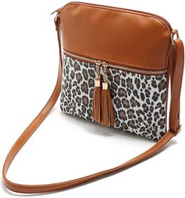 img 3 attached to Duketea Leopard Crossbody Crossover Shoulder Women's Handbags & Wallets