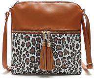 duketea leopard crossbody crossover shoulder women's handbags & wallets logo