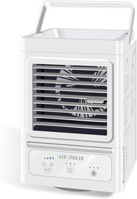 img 4 attached to Portable Air Conditioner Fan: Rechargeable Battery Operated 120° Auto Oscillation Personal Air Cooler with 3 Wind Speeds - Perfect for Home, Bedroom, Office & Outdoor