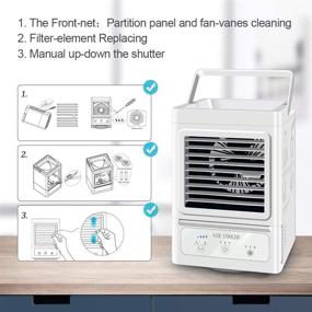 img 2 attached to Portable Air Conditioner Fan: Rechargeable Battery Operated 120° Auto Oscillation Personal Air Cooler with 3 Wind Speeds - Perfect for Home, Bedroom, Office & Outdoor