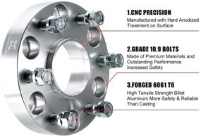 img 2 attached to 🔧 X AUTOHAUX 4 Штуки 6x5.5" Адаптеры колесных проставок, центрирующиеся на ступице, толщиной 1.5'' с отверстием для ступицы 78.1мм, серебристого цвета, идеально подходят для Cadillac, Chevrolet, GMC.