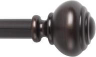 🔩 easy install snug set curtain rod - no tools required, 1" diameter, strong steel construction, supports heavy fabrics, decorative knob finial, 36"-72", bronze logo