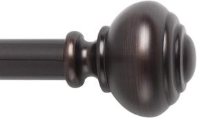 img 4 attached to 🔩 Easy Install Snug Set Curtain Rod - No Tools Required, 1" Diameter, Strong Steel Construction, supports Heavy Fabrics, Decorative Knob Finial, 36"-72", Bronze