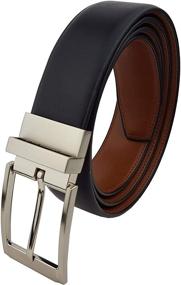 img 4 attached to 🔒 Stylish and Sustainable: Vegan Reversible Gunmetal Buckle Black Men's Belt Accessories