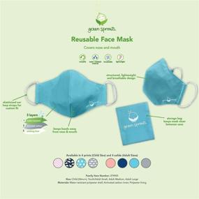 img 3 attached to 🔵 Stay Protected and Stylish with Green Sprouts Child Reusable Mask Navy