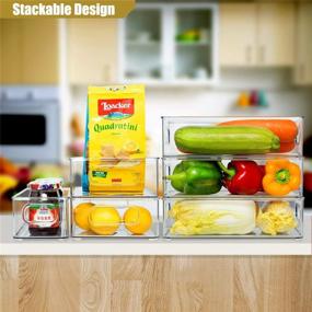 img 2 attached to 🧊 8 PCS Refrigerator Organizer Bins - Clear Plastic Food Storage Bins for Fridge Freezers Pantry Organization - Stackable & BPA Free - Fridge Organizer Clear