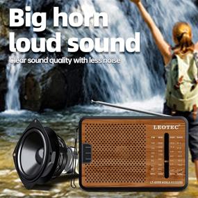 img 2 attached to 📻 LEOTEC AM FM Radio - Portable Battery Powered Radio with Best Reception, 2D, Loud Speaker - Ideal for Elders and Home Use (Wood-Round Hole)