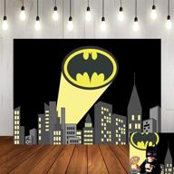 🦸 superhero super city photography backdrops - skyline buildings city boom photo background for children's birthday party - banner photo studio booth cake table decor - 5x3ft vinyl logo