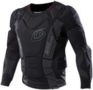 👕 troy lee designs 7855 heavyweight long-sleeve protection shirt: the ultimate solid black gear for optimal safety logo