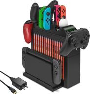 🔌 fyoung charging dock & storage rack for nintendo switch joy cons, pro controller, poke ball plus - multifunctional organizer stand with fast charger logo
