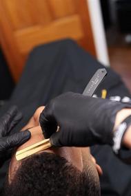 img 1 attached to 💈 Crispy Linez Turkish Model Barber Straight Razor in Elegant Black & Gold Color