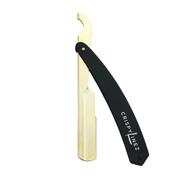 💈 crispy linez turkish model barber straight razor in elegant black & gold color logo