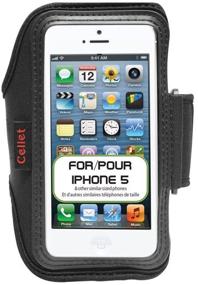 img 4 attached to 📱 Neoprene Armband with 13in Armband & Key Pocket for Apple iPhone 5, 5S, 5C, SE - by Cellet