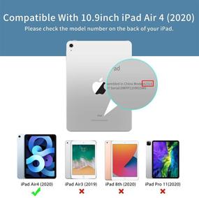 img 3 attached to 📱 Gray LovRug iPad Air 4 Case 10.9 Inch 2020/ iPad Air 4th Gen Case with Pencil Holder - Full Body Protection, Apple 2nd Pencil Charging, Auto Sleep/Wake, Soft TPU Smart Back Cover