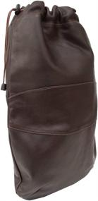 img 1 attached to Piel Leather Drawstring Shoe Chocolate Travel Accessories