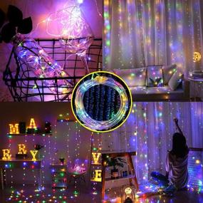 img 3 attached to 300LED Curtain Lights, 10x10Ft Fairy String Lights with Remote Control for Room, Wall, Christmas, Bedroom, Home and Wedding Decor, 8 Twinkle Modes, Indoor USB String Light in Multi Colors