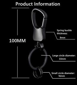 img 2 attached to 🔑 Carabiner Keychain Clips - Keychain for Men and Women with 2 Key Rings - Stainless Steel Quick Release Key Holder for Belt - Set of 2 (Black & Silver) - Feb.7