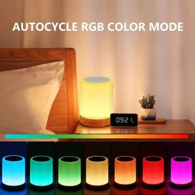 img 1 attached to 💡 USB Rechargeable Touch Lamp with 4-Level Dimmable Warm White Light, RGB Color Changing Table Lamp for Bedrooms and Living Room