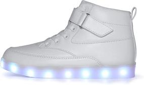 img 2 attached to 👟 VOOVIX High Top Sneakers for Boys - Flashing Charging Shoes