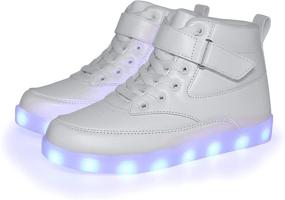 img 3 attached to 👟 VOOVIX High Top Sneakers for Boys - Flashing Charging Shoes