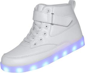 img 4 attached to 👟 VOOVIX High Top Sneakers for Boys - Flashing Charging Shoes