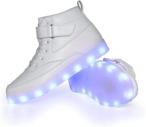 img 1 attached to 👟 VOOVIX High Top Sneakers for Boys - Flashing Charging Shoes