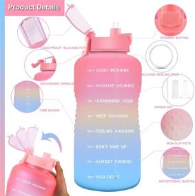 img 1 attached to EONHUA 1 Gallon Motivational Water Bottle with Straw and Time Marker - Large Water Jug with Drawstring Bag for Gym - BPA Free, Leak-Proof, 128 oz