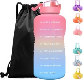 img 4 attached to EONHUA 1 Gallon Motivational Water Bottle with Straw and Time Marker - Large Water Jug with Drawstring Bag for Gym - BPA Free, Leak-Proof, 128 oz