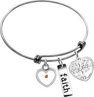 🌳 uloveido tree of life bangle bracelet with mustard seed pendant - faith cuff jewelry gifts for women and teen girls (y639) logo