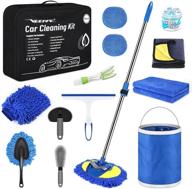 🚗 veeape car wash kit: ultimate 14pcs car detailing accessories for women - cleaning gel, long handle brush, wax, and more! logo