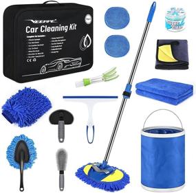 img 4 attached to 🚗 VEEAPE Car Wash Kit: Ultimate 14pcs Car Detailing Accessories for Women - Cleaning Gel, Long Handle Brush, Wax, and More!