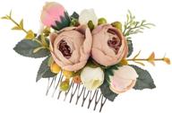 wedding floral headpiece - vividsun bridal flower comb with greenery hair comb logo