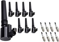 🔥 ena ignition coil pack and spark plug set of 8 for ford jaguar lincoln thunderbird 3.9l/s type 4.0l/ls 3.9l - fd506 replacement logo