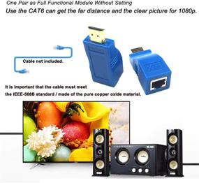 img 3 attached to 🔌 Золотой HDMI-адаптер Golden^Li: 2 шт. передатчик и приемник для сетевого HDMI-усилителя, удлинитель Ethernet CAT5 CAT6 - преобразователь 1080P для ТВ с высоким разрешением, HD ТВ, DVD.