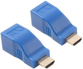 img 4 attached to 🔌 Золотой HDMI-адаптер Golden^Li: 2 шт. передатчик и приемник для сетевого HDMI-усилителя, удлинитель Ethernet CAT5 CAT6 - преобразователь 1080P для ТВ с высоким разрешением, HD ТВ, DVD.