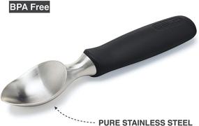 img 1 attached to Premium Quality BALCI Ice Cream Scoop - Durable Stainless Steel with 🍦 Non-Slip Rubber Grip - Professional Metal Ice-Cream Spade - Easy to Clean - Black