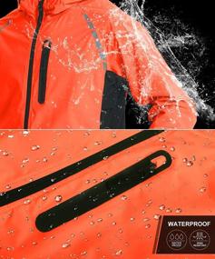 img 1 attached to 🚴 Men's Waterproof Hooded Cycling Jackets: Lightweight Windbreaker for Running and Biking - Reflective, Packable, Rain Windproof Raincoat