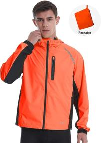 img 3 attached to 🚴 Men's Waterproof Hooded Cycling Jackets: Lightweight Windbreaker for Running and Biking - Reflective, Packable, Rain Windproof Raincoat