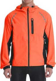 img 4 attached to 🚴 Men's Waterproof Hooded Cycling Jackets: Lightweight Windbreaker for Running and Biking - Reflective, Packable, Rain Windproof Raincoat