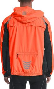 img 2 attached to 🚴 Men's Waterproof Hooded Cycling Jackets: Lightweight Windbreaker for Running and Biking - Reflective, Packable, Rain Windproof Raincoat