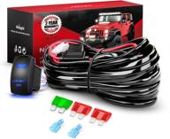 nilight - 10019w led light bar wiring harness kit 12awg heavy-duty 12v 5-pin rocker switch laser on/off waterproof switch power relay blade fuse-1 lead with 2-year warranty logo