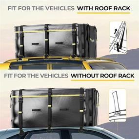 img 3 attached to 🚘 BougeRV 20 Cubic Feet Rooftop Cargo Carrier Bag: Waterproof, Anti-Slip Mat, Soft-Shell Luggage Storage Bag for Cars with/without Side Rails - Perfect for Camping, Ski Trips, and Vacation