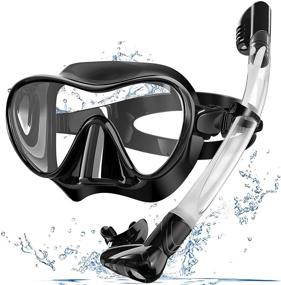 img 4 attached to 🤿 Bairuifu Foldable Dry Top Snorkel Set – Anti-Fog Tempered Glass Scuba Mask with Professional Snorkeling Gear for Adults