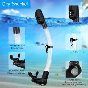 img 1 attached to 🤿 Bairuifu Foldable Dry Top Snorkel Set – Anti-Fog Tempered Glass Scuba Mask with Professional Snorkeling Gear for Adults