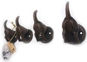 img 4 attached to 🐾 Lulu Decor - Cast Iron Dog Tail Hooks (Set of 4) - Heavy-Duty Key Loose Hook