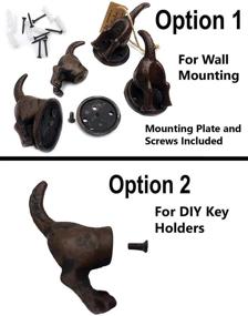 img 2 attached to 🐾 Lulu Decor - Cast Iron Dog Tail Hooks (Set of 4) - Heavy-Duty Key Loose Hook